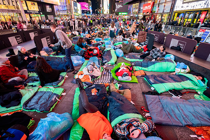 Covenant House Sleep Out in Times Square New York