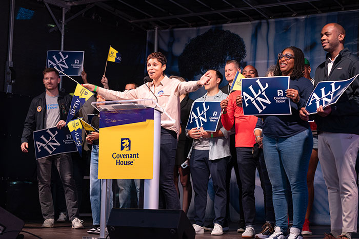 Youth Homelessness Awareness Month Rally at Times Square NYC | Covenant House