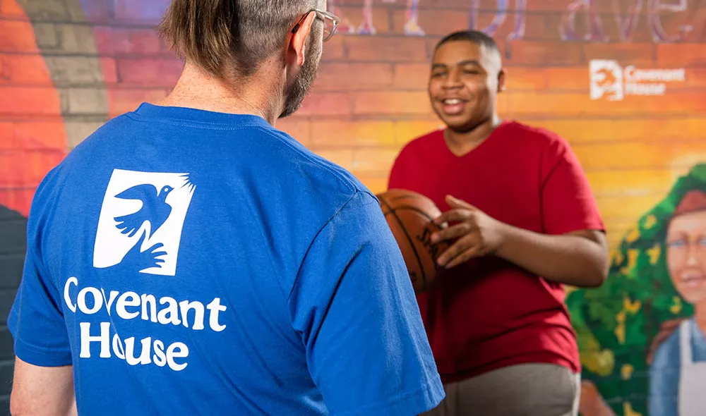 Covenant House staff providing mental health care to homeless youth in need