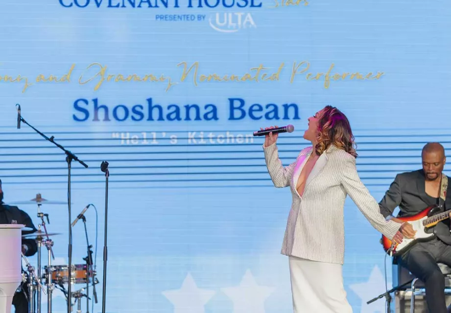 Shoshana Bean performing at Night of Covenant House Stars 2024 gala at Javits Center 