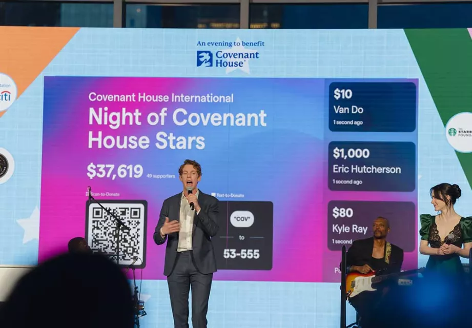 Night of Covenant House Stars 2024 speaker at gala show