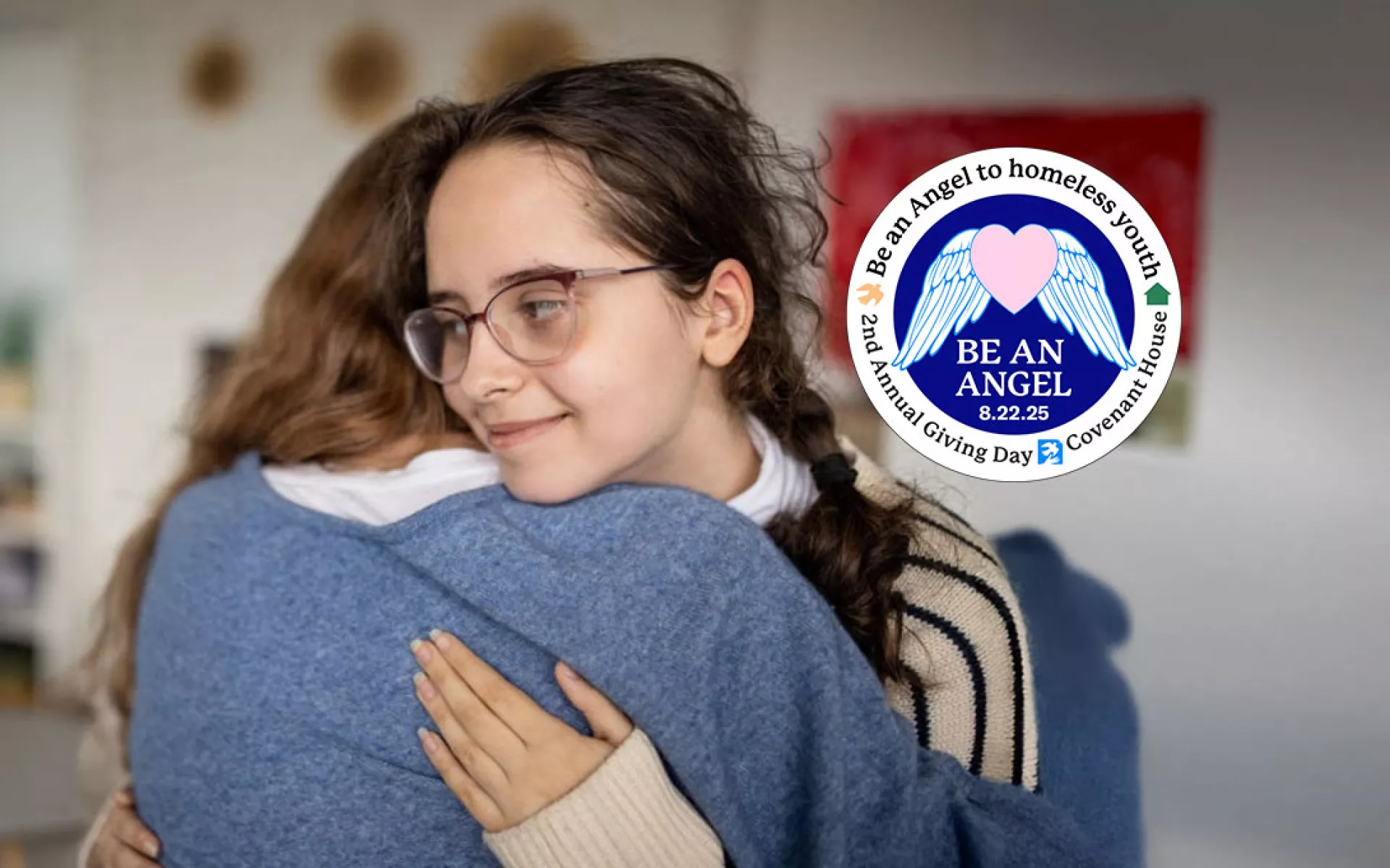 Homeless teens hugging | Be An Angel for Covenant House Youth