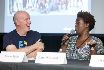 Covenant House previous CEO Kevin Ryan with Capathia Jenkins at a panel