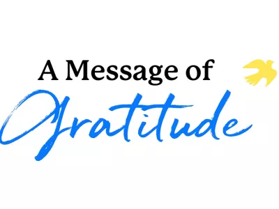 A message of gratitude graphic from Covenant House